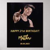 Impressions Dorure Anniversaire de fête en or noir parties scintillan (Recto)