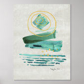 Impressions Dorure Aquarelle Abstraite moderne Boho Style Vert n Or (Recto)