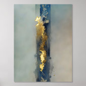 Impressions Dorure Aquarelle éthérée abstrait or bleu sable (Recto)