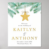 Impressions Dorure Aquarelle Pine Boughs Mariage d'hiver Bienvenue (Recto)