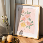 Impressions Dorure Aquarelle rose Jaune Floral Pointe Botanique<br><div class="desc">Elégante et belle feuille florale et abstraite feuille d'or polka papier point. Dispose de notre aquarelle peinte à la main, agencement floral de belles fleurs florales rose et jaune. Les accents de pois Abstraits avec feuille d'or ajoutent un look élégant. Une belle impression pour ajouter un aspect luxueux à votre...</div>