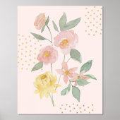 Impressions Dorure Aquarelle rose Jaune Floral Pointe Botanique (Recto)