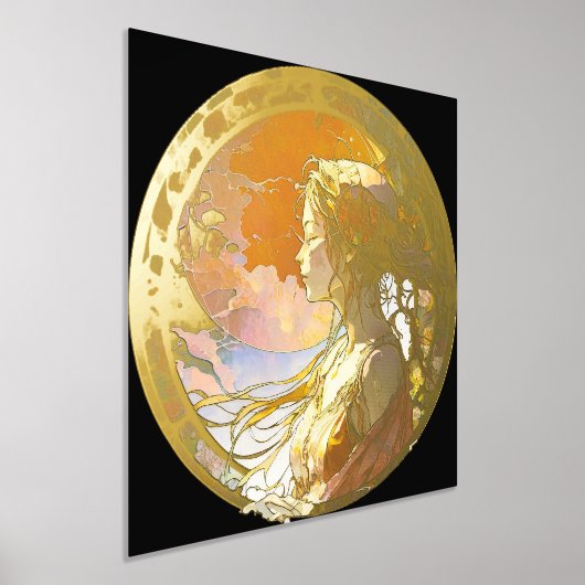 Impressions Dorure Aquarelle vibrante de l'huile de fille Imprimer (Poser)