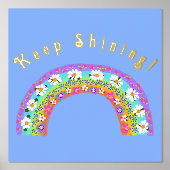 Impressions Dorure Arc En Ciel Fleur Continuez À Briller ! Idéal pour (Recto)