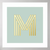 Impressions Dorure Arrière - plan Monogramme initial vert pâle (Recto)