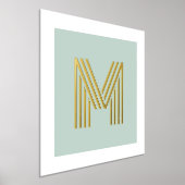 Impressions Dorure Arrière - plan Monogramme initial vert pâle (Poser)