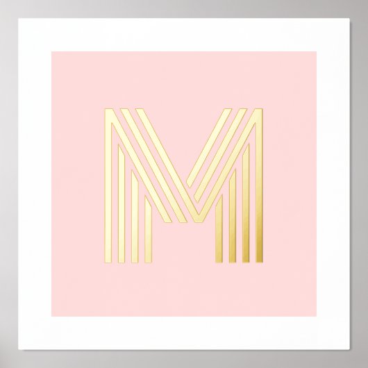 Impressions Dorure Arrière - plan rose pâle initial monogramme (Recto)
