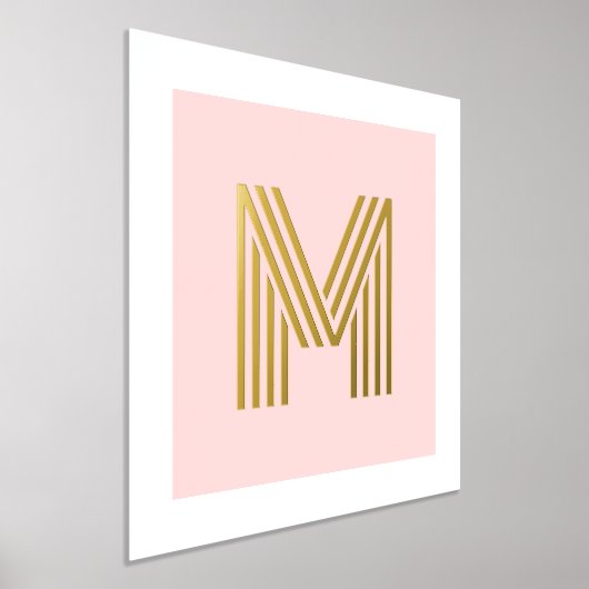 Impressions Dorure Arrière - plan rose pâle initial monogramme (Poser)