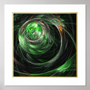 Impressions Dorure Art abstrait vert autour du monde