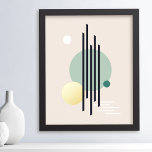 Impressions Dorure Art géométrique abstrait rétro<br><div class="desc">Poster aux formes géométriques abstraites dans des couleurs rétro avec accent de feuille d'or.</div>