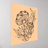 Impressions Dorure Art minimal de la ligne de champignons (Poser)