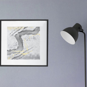 Impressions Dorure Art minimaliste moderne noir et blanc à feuille d'