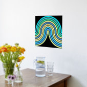 Impressions Dorure Azure Blue Abstrait Wave Lines Art Motif Gold (Couchage (Cuisine))