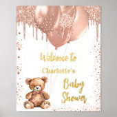 Impressions Dorure Baby shower ballons d'ours en peluche (Recto)