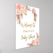 Impressions Dorure Baby shower en peluche ours pampas herbe rose rous (Poser)