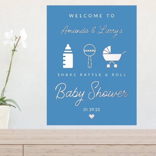 Impressions Dorure Baby shower Shake Rattle et Roll Affiche de bienve (In Situ (Tableau d'Entrée))