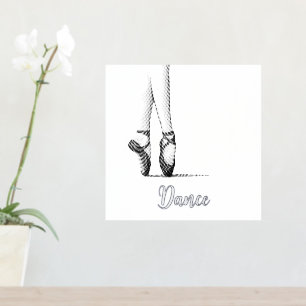 Impressions Dorure Ballet Dancer's Graceful Legs en Pointe - sur mesu