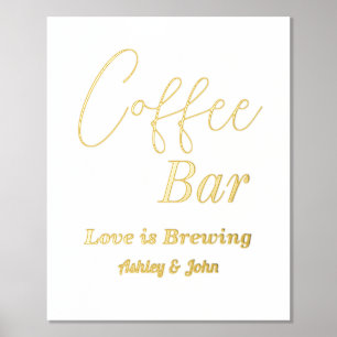 Impressions Dorure Bar à café mariage Gold White
