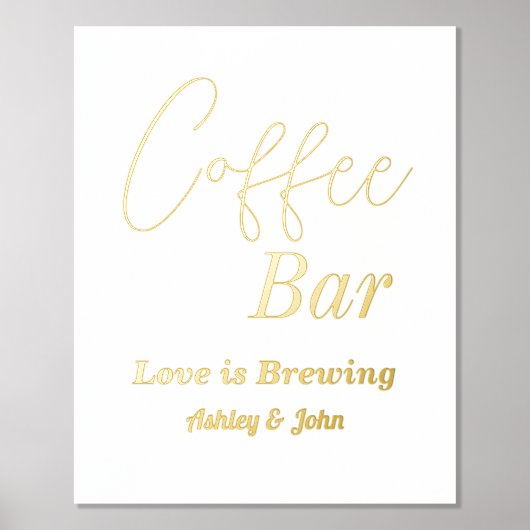 Impressions Dorure Bar à café mariage Gold White (Recto)