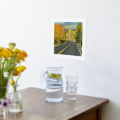 Impressions Dorure Belle Route à vent bordée d'arbre d'automne Photo (Couchage (Cuisine))