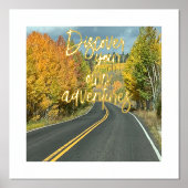 Impressions Dorure Belle Route à vent bordée d'arbre d'automne Photo (Recto)