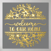 Impressions Dorure Bienvenue Dans Notre Maison Gold Foil (Recto)