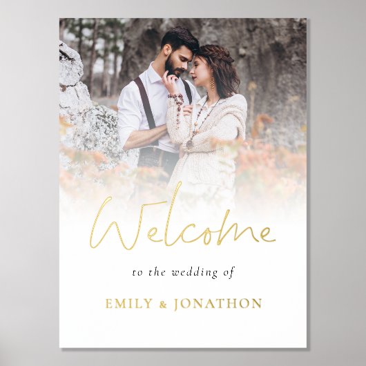Impressions Dorure Bienvenue Mariage Photo Overlay Script Luxe Real (Recto)