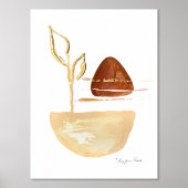 Impressions Dorure Boho Moderne Rouille Or Bio Feuille Aquarelle (Recto)