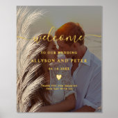 Impressions Dorure Boho pampas herbe aquarelle photo bienvenue mariag (Recto)