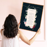 Impressions Dorure Bourgogne et marine Aquarelles Florales Vows Maria<br><div class="desc">Le jour du mariage des jeunes mariés annonce de véritables écriteaux d'or pour se souvenir de votre jour spécial et de votre amour et de votre promesse. Cet élégant imprimé en feuille de tenue de jour de mariage présente nos élégantes fleurs d'aquarelle peintes à la main. Belles fleurs aux couleurs...</div>