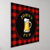 Impressions Dorure Buffalo Plaid Custom Pub Sign avec nom (Poser)