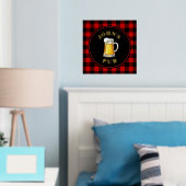 Impressions Dorure Buffalo Plaid Custom Pub Sign avec nom (In situ (chambre))
