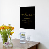 Impressions Dorure Calligraphie noire chic or mariage accueil (Couchage (Cuisine))