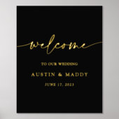 Impressions Dorure Calligraphie noire chic or mariage accueil (Recto)