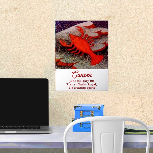 Impressions Dorure Cancer le crabe signe zodiaque fête d'anniversaire