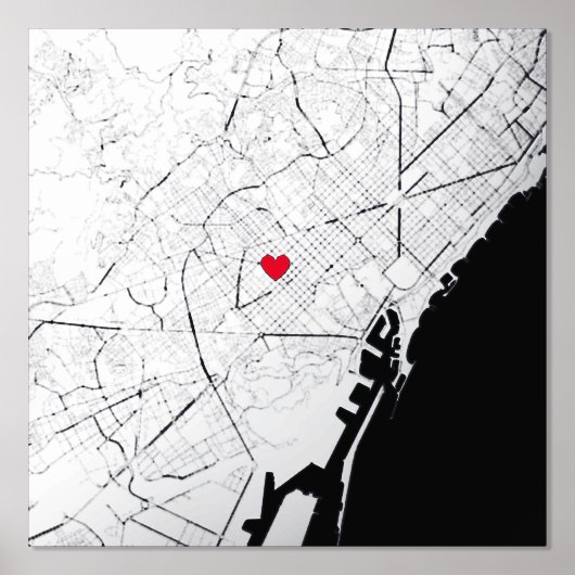 Impressions Dorure Carte de Barcelone, Espagne Moderne Élégant Cadeau (Recto)