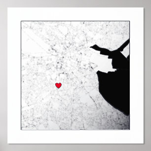 Impressions Dorure Carte de Dublin, Irlande Classy Modern Elegant Cad