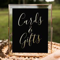 Cartes de mariage et cadeaux Black and Gold Foil S