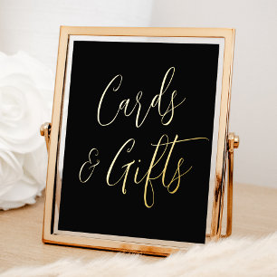 Impressions Dorure Cartes de mariage et cadeaux Black and Gold Script
