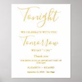 Impressions Dorure Ce soir, nous célébrons la répétition mariage sign (Recto)