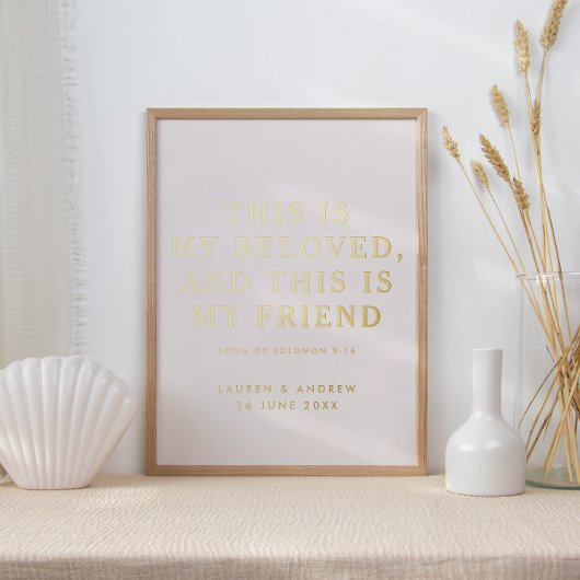 Impressions Dorure Ceci est bien-aimé Mariage chrétien Blush & Gold