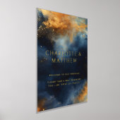 Impressions Dorure Celestial Abstrait Bleu or Mariage Bienvenue (Poser)