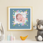 Impressions Dorure Celestial Garden Moon Star Turquoise photo de nouv<br><div class="desc">Ce magnifique design d'impression photo florale a été créé à l'aide de mes charmantes lunes peintes à la main et d'étoiles ornées de fleurs blanches en rose, bleu, jaune, vert et violet lilas sur un arrière - plan turquoise doux. Trouver plus d'objets de coordination dans mon Jardin Céleste sur la...</div>