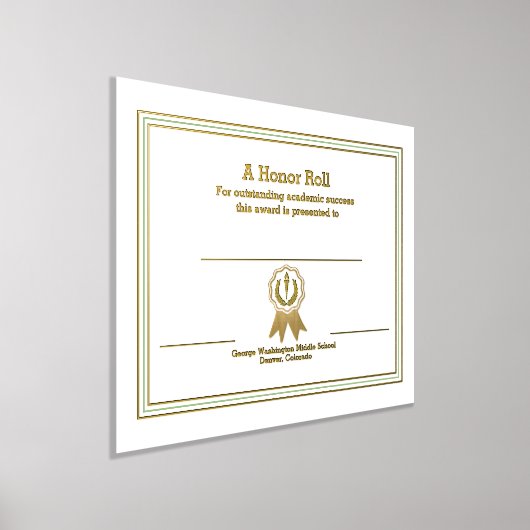 Impressions Dorure Certificat de bourse universitaire spéciale (Poser)