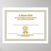 Impressions Dorure Certificat de bourse universitaire spéciale (Recto)