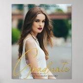 Impressions Dorure Chic Diplômé Photo tendance Script Graduation Gold (Recto)