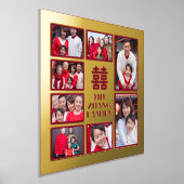 Impressions Dorure Chine Double Bonheur Rouge Gold Famille Photo (Poser)