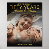 Impressions Dorure Cinquante ans | Anniversaire d'or Affiche de bienv (Recto)