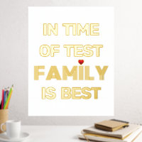 Citation de famille et cœur rouge en or blanc
