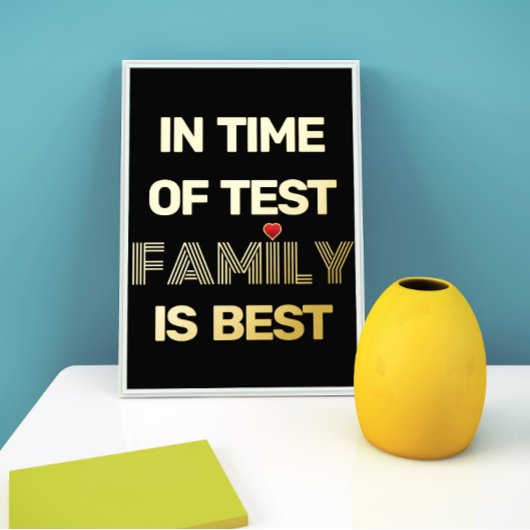 Impressions Dorure Citation de famille et or coeur rouge